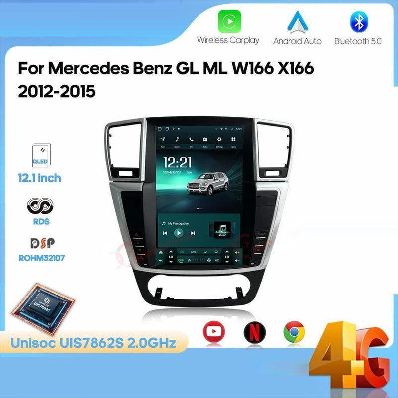 Car Craft Compatible With Mercedes Ml Gl W166 X166 2012-2016 Android Multimedia Infotainment Touchscreen Dvd Player Wireless Carplay Android Auto 4gb +64gb Tesla Style