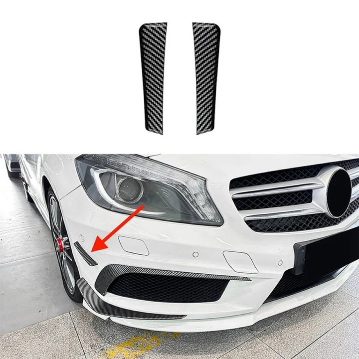 Car Craft Compatible With Mercedes Benz A Class W176 2013-2015 Amg Front Bumper Lip Skirt Splitter Spoiler Zst-879 Carbon Fiber Look