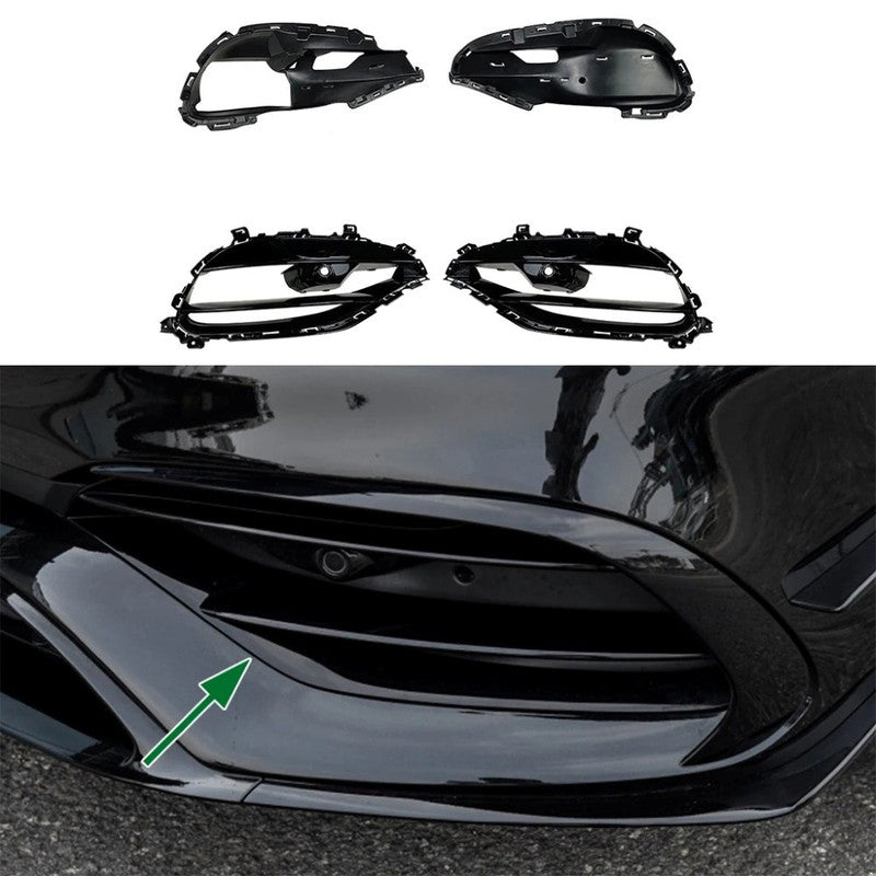 Car Craft Compatible With Mercedes Benz A Class W176 Lci 2015-2018 Front Bumper Fog Lamp Light Grill Cover Frame Zst-275 Gb Usa