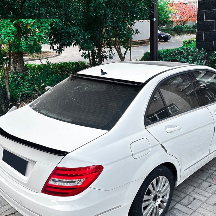Car Craft Compatible With Mercedes Benz C Class W204 C204 2007-2014 Rear Trunk Boot Roof Wing Lip Spoiler Splitter Skirts Zst-968 Glossy Black