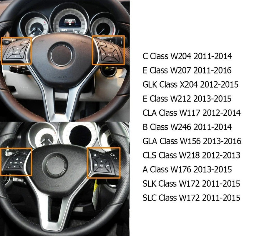 Car Craft Compatible With Mercedes A B C E Class Gla W204 W246 W207 W212 W176 W156 Cla W117 Cls W218 Slk Slc W172 Steering Wheel Control Switch Knob Button Cover 21854001628495 Moka Left A CC-7846 - CAR CRAFT INDIA