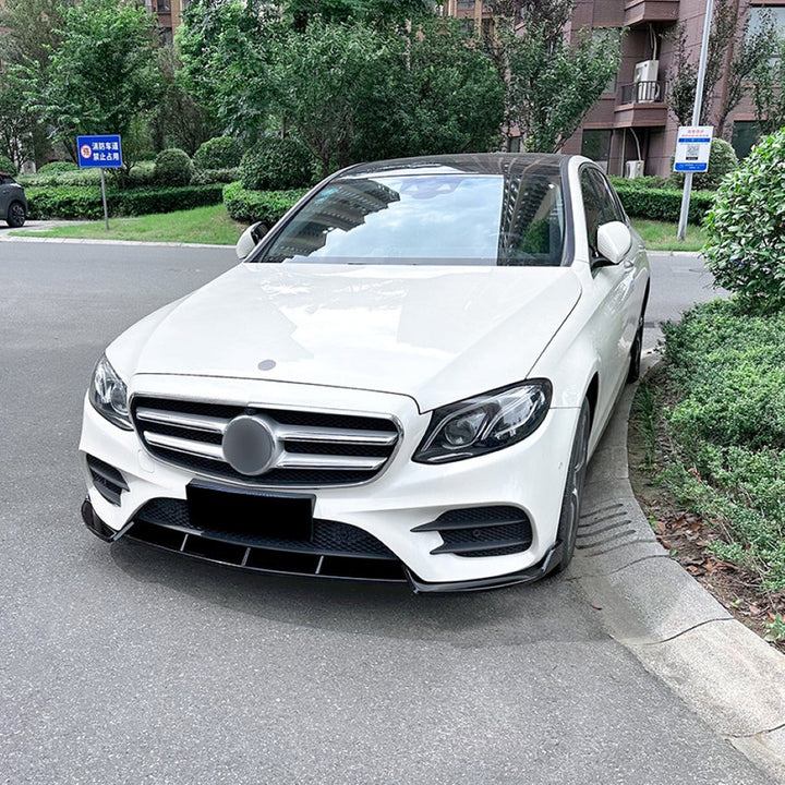 Car Craft Compatible With Mercedes Benz C Class W205 Lci 2019-2021 Amg Front Bumper Lip Splitter Diffuser Skirst Flag Canard Carbon Fiber Look Zst-633 Cf