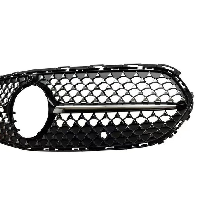 Car Craft Compatible With Mercedes Benz C Class W206 C206 2023 Upgraded Front Bumper Racing Mesh Show Grille With Camera Hole Diamond Black