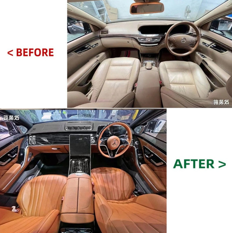 Car Craft Compatible With Mercedes Benz S Class W221 2006-2014 Upgrade Maybach Interior Kit Facelift To W223 Lci Dashboard Steering Player Console Recliner Seats 1:1