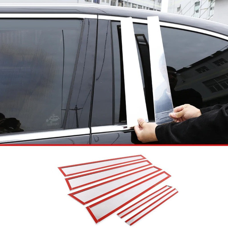 Car Craft Compatible With Mercedes Benz S Class W222 2014-2020 Door Window Middle Column B Pillar Piller Strips Trim Cover Chrome