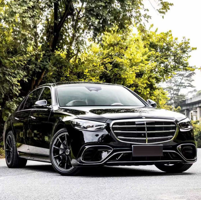 Car Craft Compatible With Mercedes Benz S Class W223 2021-2025 Car Upgrade To S65 Amg Bumper Bodykit Front After Lip Diffuser Exhaust Tips Fog Gril Cover Grill