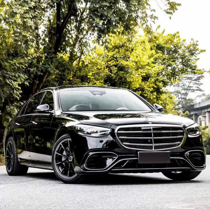 Car Craft Compatible With Mercedes Benz S Class W223 2021-2025 Car Upgrade To S65 Amg Bumper Bodykit Front After Lip Diffuser Exhaust Tips Fog Gril Cover Grill