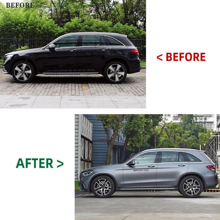 Car Craft Compatible With Mercedes Benz Glc W253 X253 2016-2020 Car Upgrade To Glc63 Amg Bumper Bodykit Front After Lip Diffuser Exhaust Tips Fog Gril Cover