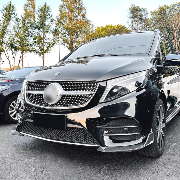 Car Craft Compatible With Mercedes Benz V Class W447 2018-2023 Rear Amg Bumper Air Vent Splitter Side Skirts Flag Canard Carbon Fiber Look Zst-578 Cf