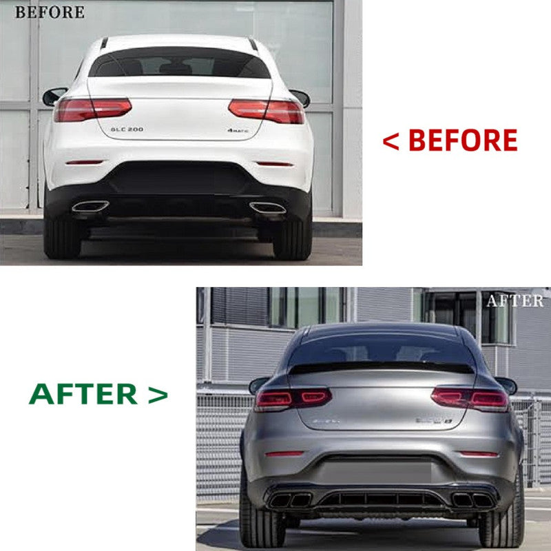 Car Craft Compatible With Mercedes Benz Glc X253 2016-2020 Coupe To Glc X254 2021+ Coupe Amg S63 Upgrade Facelift Conversion Bodykit Bumper Trunk Headlight Taillight