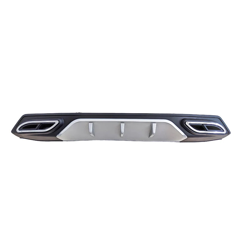 Car Craft Compatible With Honda Civic 2016-20219 Rear After Bumper Lip Diffuser Skirt Splitter Trim Black Silver Model E