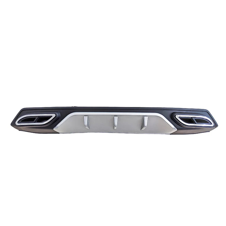 Car Craft Compatible With Honda Civic 2016-20219 Rear After Bumper Lip Diffuser Skirt Splitter Trim Black Silver Model E