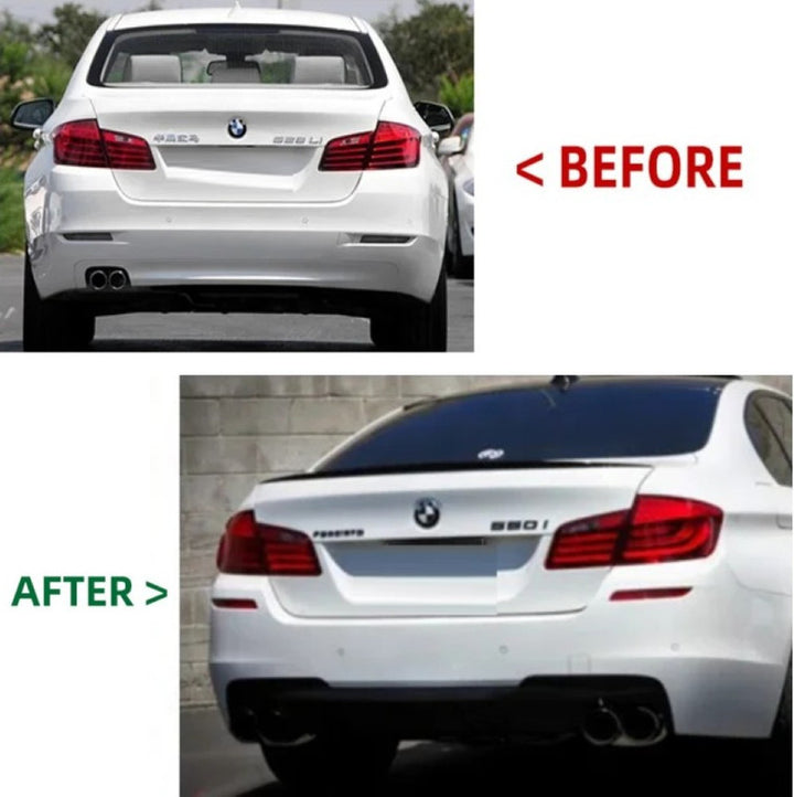 Car Craft Compatible With Bmw 5 Series F10 2010-2017 Rear Bumper Upgrade Convert To M Sport M4 Bodykit Body Kit Rear After Lip Diffuser CC-10680