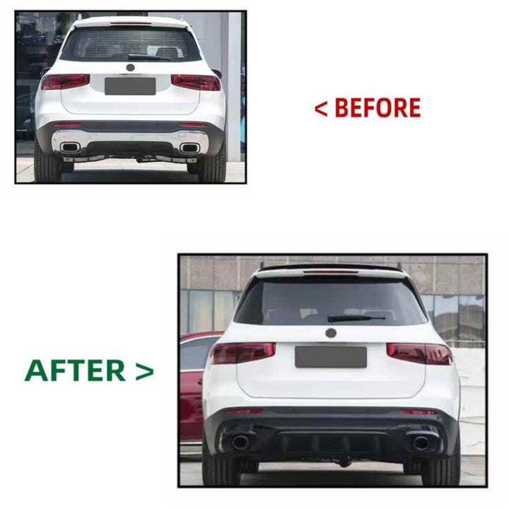 Car Craft Compatible With Mercedes Benz Glb W247 X247 2020-2024 Upgrade Convert To Glb35 Amg Bodykit Front Bumper Grill Diffuser Exhaust Tip Pipe Skirt Trim Wheel Arch Silver Gc X247-014