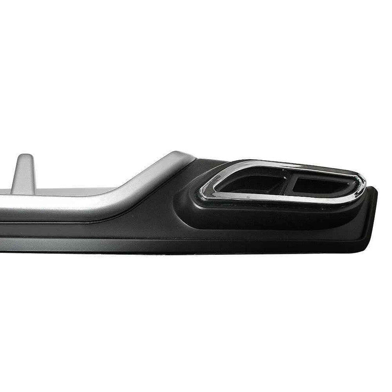 Car Craft Compatible With Honda Civic 2016-20219 Rear After Bumper Lip Diffuser Skirt Splitter Trim Black Silver Model E