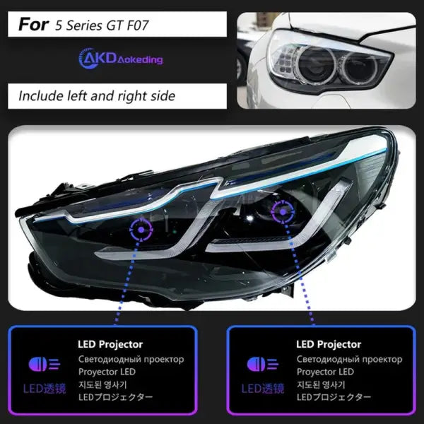 BMW F07 5 Series GT 5GT LED Angel Eye Headlight DRL Hid Head Lamp Bi Xenon Beam Automotive