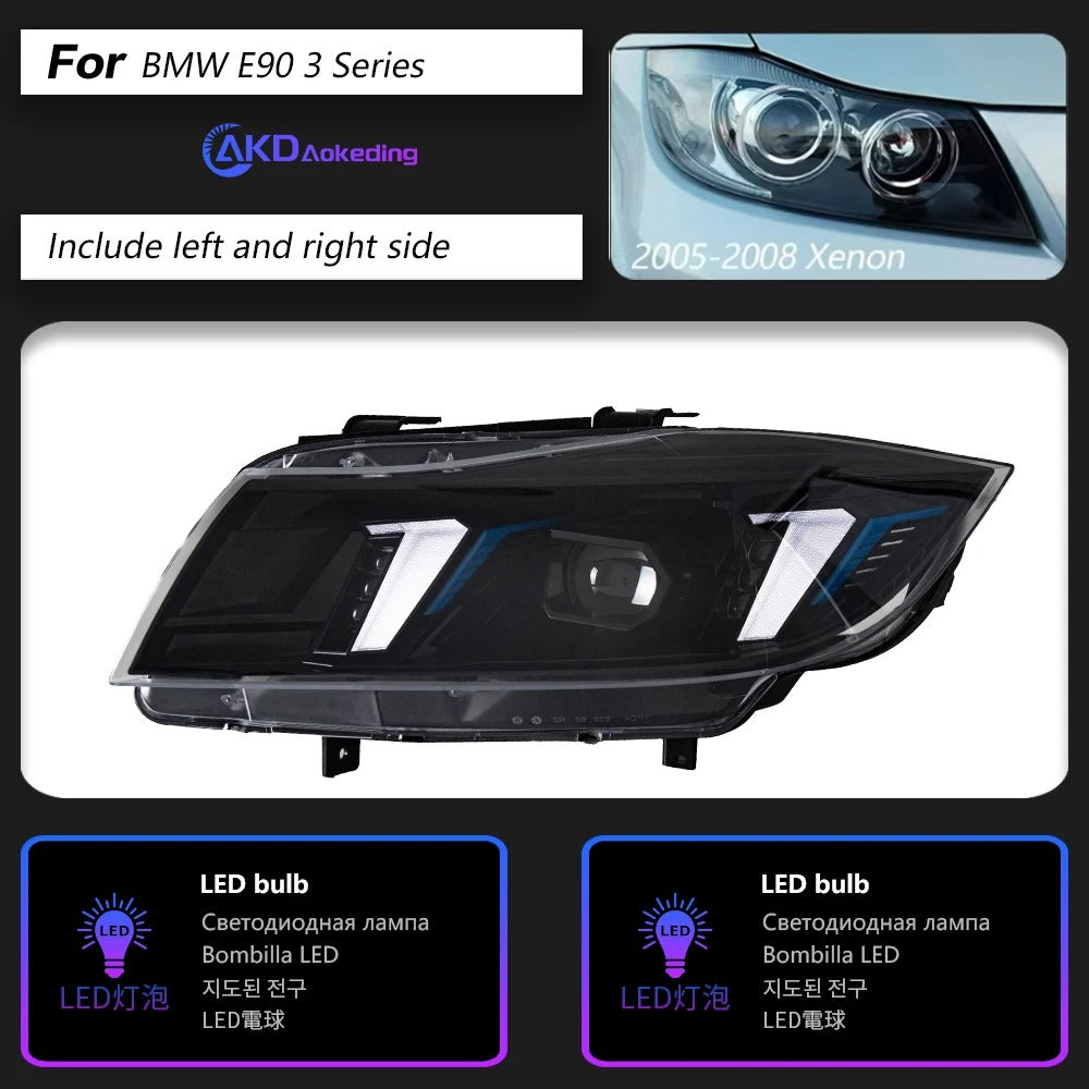 Head Lamp for BMW E90 LED Headlight 2005-2012 Headlights 320i 325i 318i DRL Turn Signal High Beam Angel Eye Projector Lens