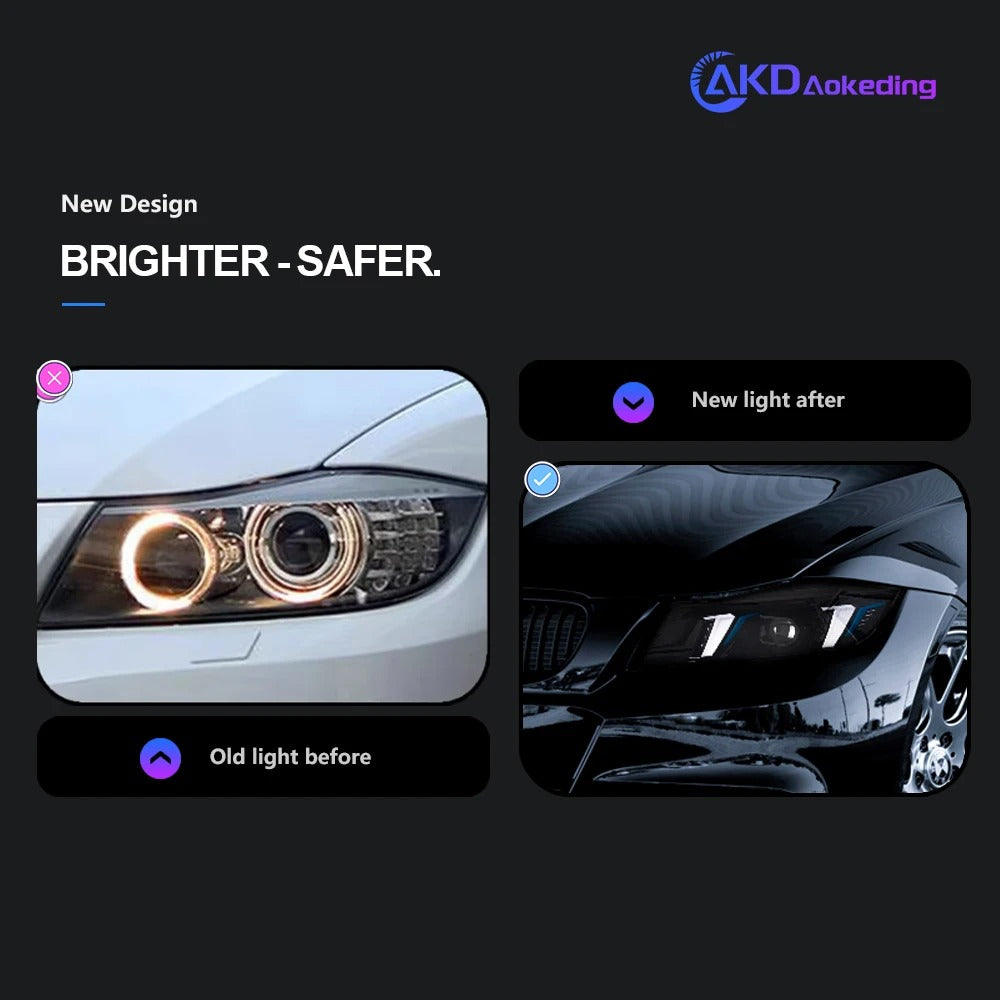 Head Lamp for BMW E90 LED Headlight 2005-2012 Headlights 320i 325i 318i DRL Turn Signal High Beam Angel Eye Projector Lens