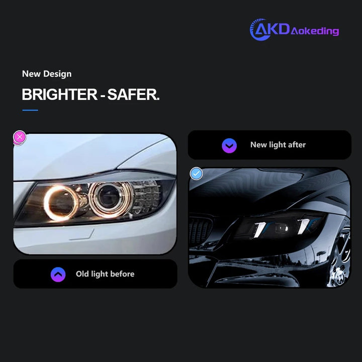 Head Lamp for BMW E90 LED Headlight 2005-2012 Headlights 320i 325i 318i DRL Turn Signal High Beam Angel Eye Projector Lens