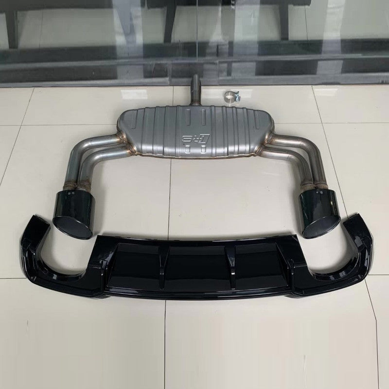 Car Craft Compatible With Audi A3 2017-2020 Rs3 S Line Rear After Bumper Lip Diffuser Skirts Gloss Black Kt-ada3-014