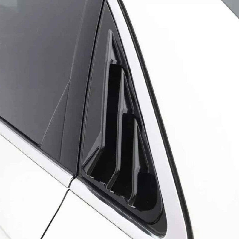 Car Craft Compatible With Audi A4 B8 Sedan 2009-2016 Car Rear Window Shutter Cover Louver Side Vent Trim Triangle Glossy Black