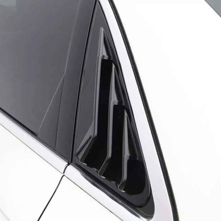 Car Craft Compatible With Audi A4 B8 Sedan 2009-2016 Car Rear Window Shutter Cover Louver Side Vent Trim Triangle Glossy Black