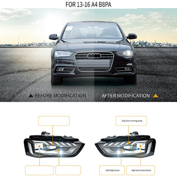 Car Craft Compatible With Audi A4 B8pa 2013-2016 Car Front Upgraded Head Light Lamp Xenon Headlight Retrofit Upgrade Modified Led Drl Hid Light For Helogen Car Usa - CAR CRAFT INDIA