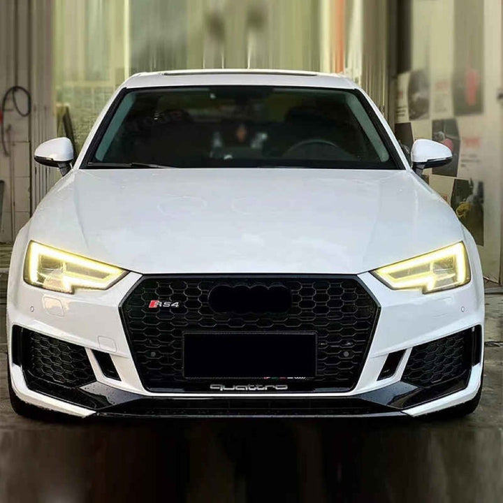 Car Craft Compatible With Audi A4 B9 S4 2017-2019 Upgrade Facelift Convert To 2017 Style Rs4 Sport Bodykit Bumper Grill Lip Trim Skirt Front