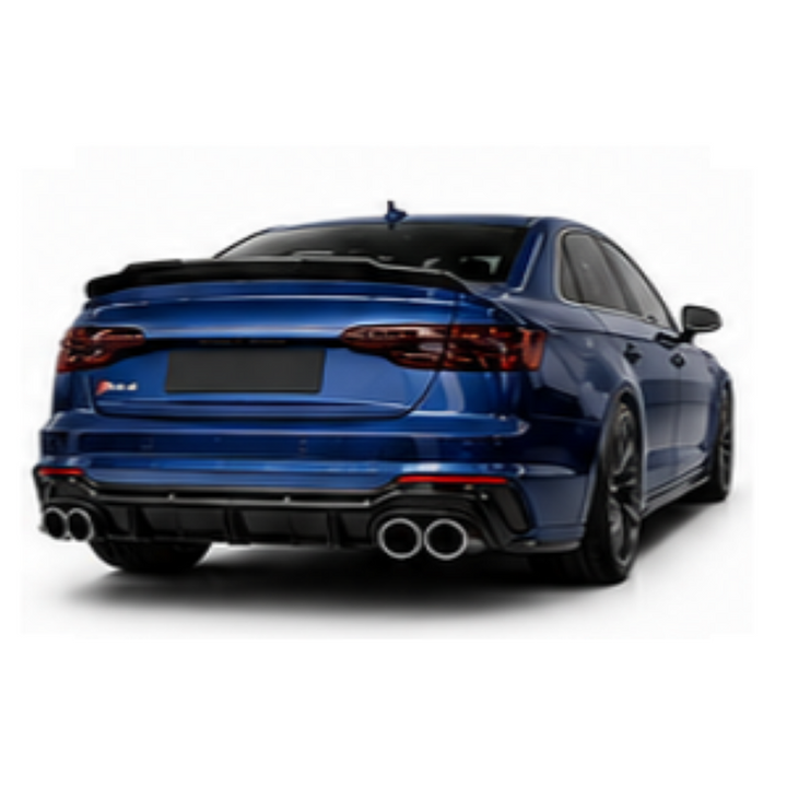 Car Craft Compatible With Audi A4 B9 2017-2020 Upgraded Facelift Convert To Rs4 S4 Sport Bodykit Rear After Bumper Lip Diffuser Skirt Trim Splitter 2 Black A4-027 Gc Df 2