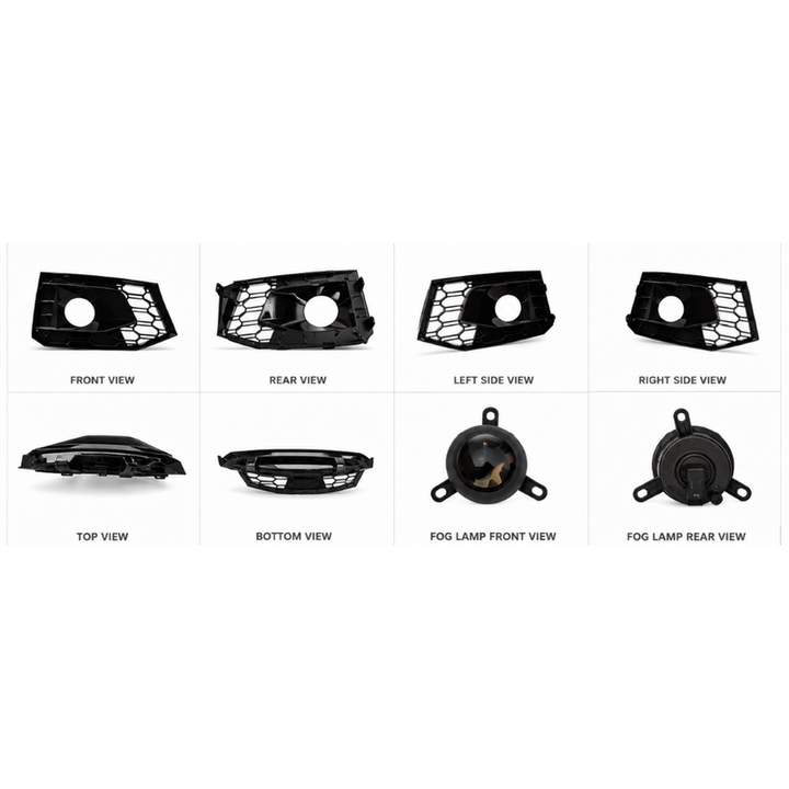 Car Craft Compatible With Audi A4 B9 2017-2020 Upgraded Rs4 Front Bumper Fog Lamp Light Grill Cover With Light Acc A4-019 Gc