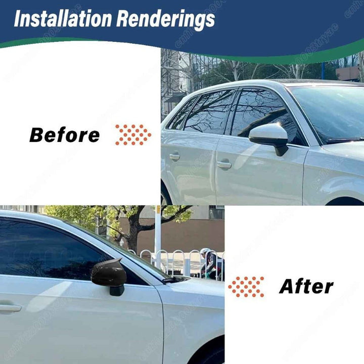 Car Craft Compatible With Audi A3 8p A4 A5 B8.5 S5 Rs3 Rs4 Rs5 2013-2016 Side Rear View Case Wing Cap Shell Housing Mirror Covers 3m Tape Pasting Style Carbon Fiber Look