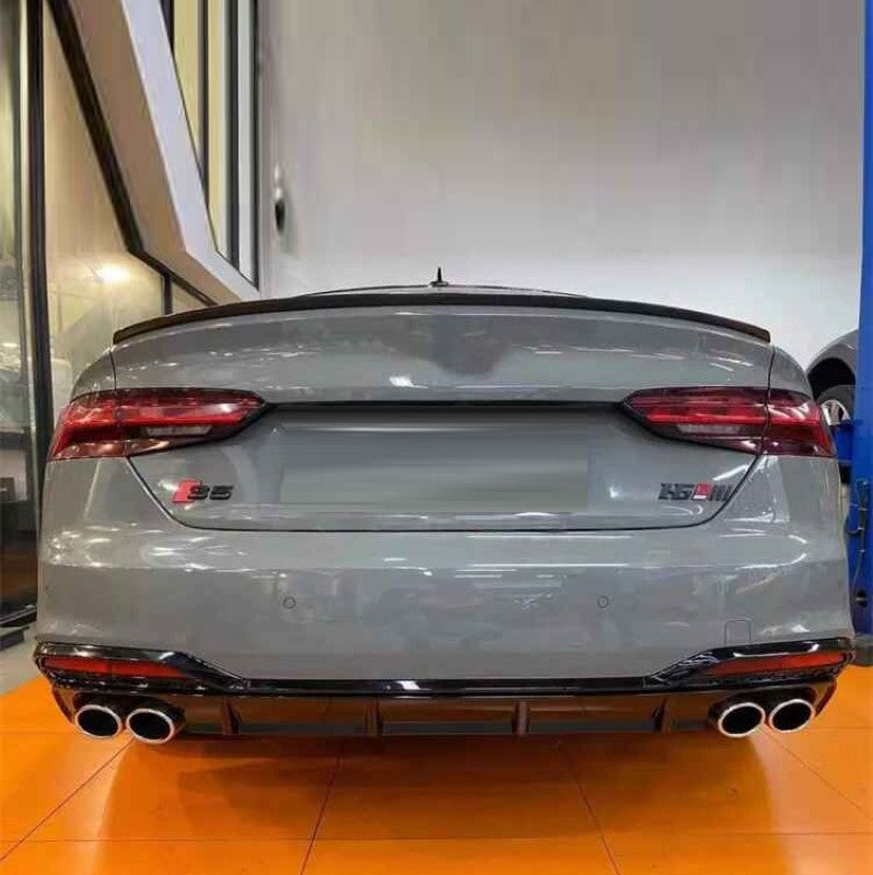 Car Craft Compatible With Audi A5 S5 Rs5 B9 2020-2022 Rs5 Bumper Rear Diffuser Lip Skirt Trim With Exhaust Pipe Tips Silver Chrome Dlw0801060404 Rsu - CAR CRAFT INDIA