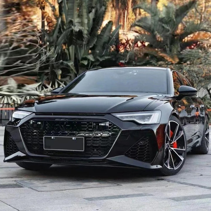 Car Craft Compatible With Audi A6 C8 2019-2024 Upgrade Facelift Convert To Rs6 Bodykit Front Rear Bumper Grill Fog Gril Trim Skirt Exhaust Pipe Tip After Rear Lip Diffuser Rsu