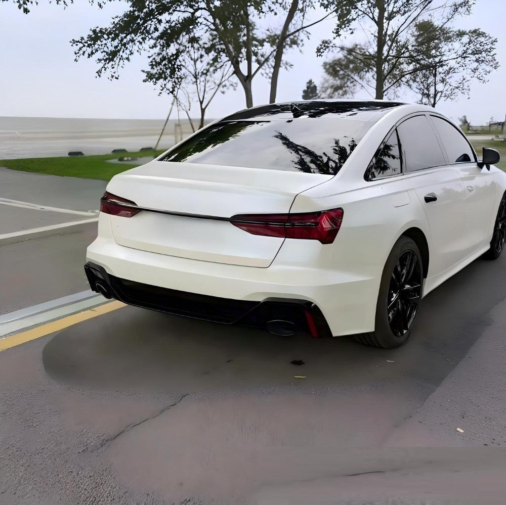Car Craft Compatible With Audi A6 C8 2019-2024 Upgrade Facelift Convert To Rs6 Bodykit Front Rear Bumper Grill Fog Gril Trim Skirt Exhaust Pipe Tip After Rear Lip Diffuser Rsu