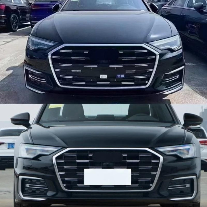 Car Craft Compatible With Audi A6 S6 Rs6 C8 2019-2023 Upgraded Rs6 Sport Front Bumper Show Grill Mesh Fog Grill Cover Rear Diffuser Lip Skirst Splitter Trim Set Chrome Set Dlw0601070869 Dlw0801070870 Ch - CAR CRAFT INDIA