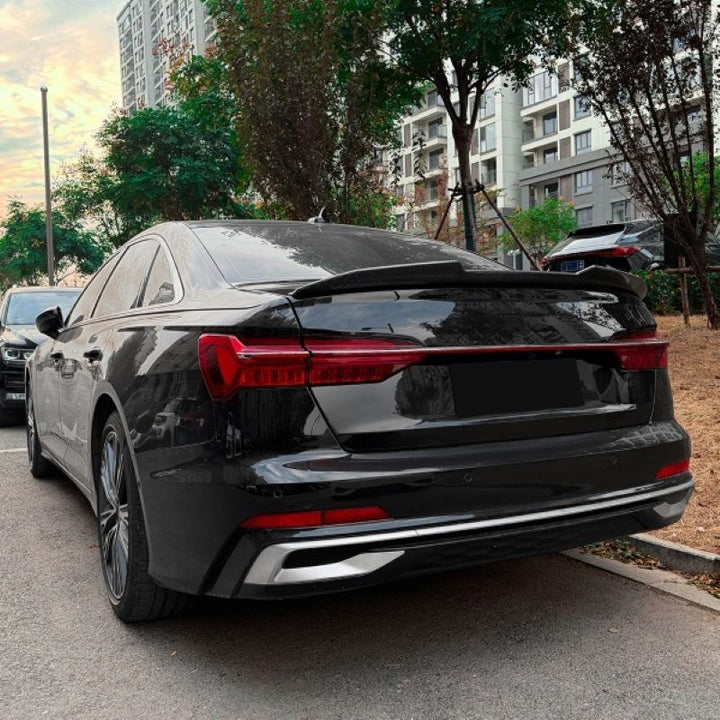 Car Craft Compatible With Audi A6 S6 C8 2018-2025 Rear Trunk Wing Boot Roof Lip Spoiler M4 Style Zst-1456 Cf Carbon Fiber Look - CAR CRAFT INDIA