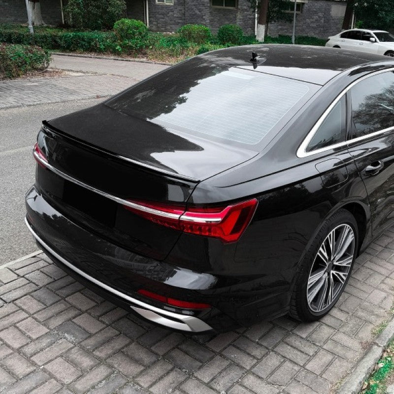 Car Craft Compatible With Audi A6 S6 C8 2018-2025 Rear Trunk Wing Boot Roof Lip Spoiler Zst-1455 Cf Carbon Fiber Look - CAR CRAFT INDIA