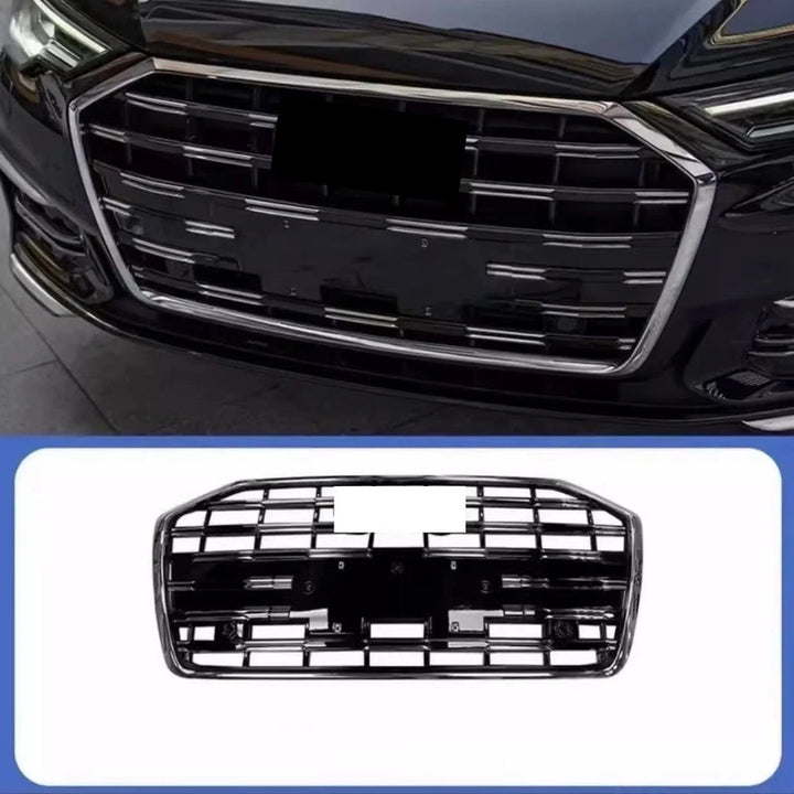 Car Craft Compatible With Audi A6 S6 Rs6 C8 2019-2023 Front Rs6 Sport Bumper Upgraded Show Grill Mesh Rsu Silver Chrome Outer And Trim - CAR CRAFT INDIA