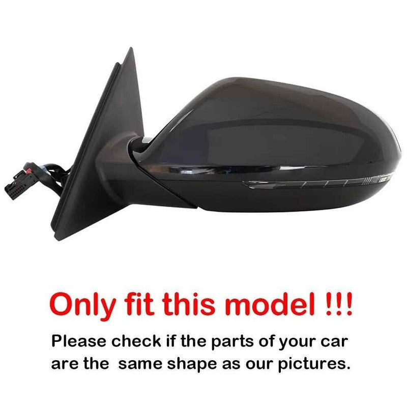 Car Craft Compatible With Audi A6 C7 S6 Rs6 2012-2018 Side Rear View Case Wing Cap Shell Housing Mirror Covers 3m Tape Pasting Style Glossy Black CC-11512