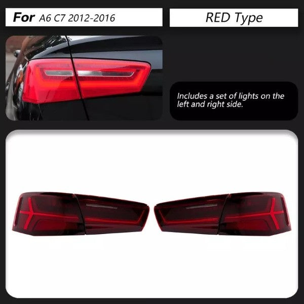 Car Craft Compatible With Audi A6 C7 2011-2016 Car Rear Upgraded Tail Light Lamp Xenon Taillight Retrofit Upgrade Modified Led Drl Hid Light Matrix Style - CAR CRAFT INDIA