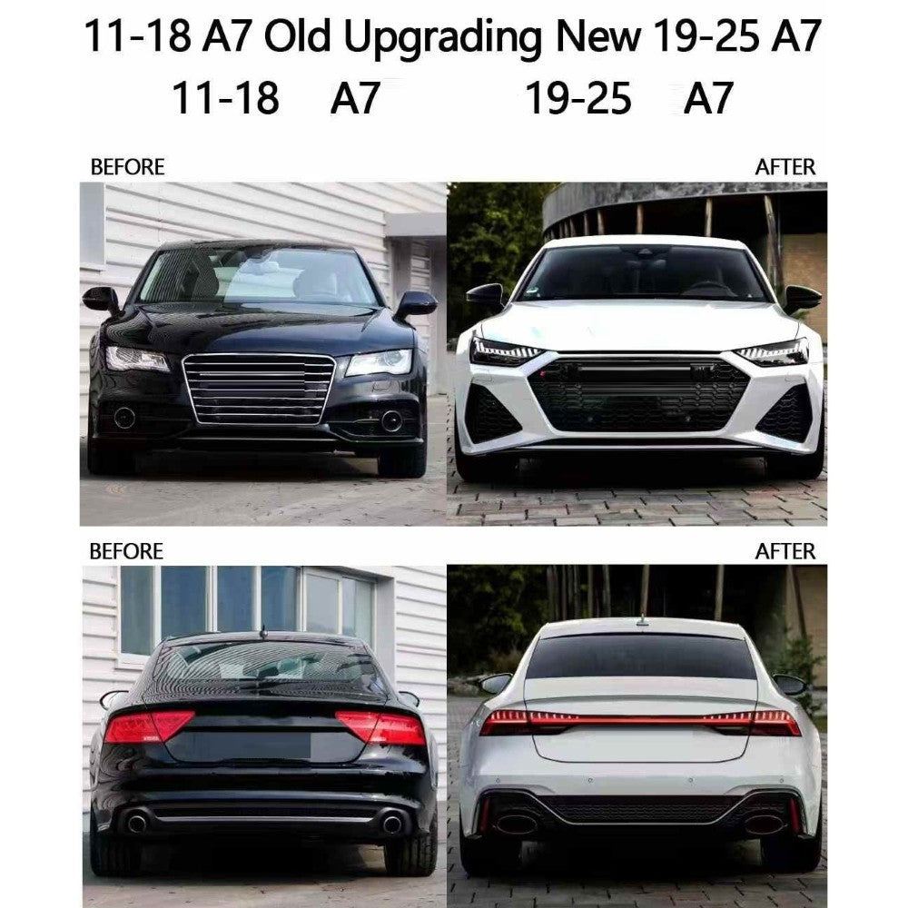 Car Craft Compatible With Audi A7 2011-2018 To 2019-2025 Upgrade Facelift Conversion Hood Fender Bodykit Bumper Headlight Taillight CC-7952 - CAR CRAFT INDIA