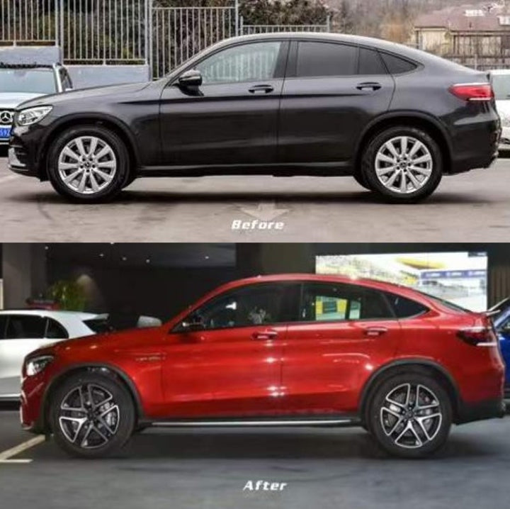 Car Craft Compatible With Mercedes Benz Glc Coupe C253 C253 W253 Lci 2020-2023 Upgrade Conversion Amg Bodykit Bumper Front Grill Lip Splitter Skirts Wheel Arch - CAR CRAFT INDIA