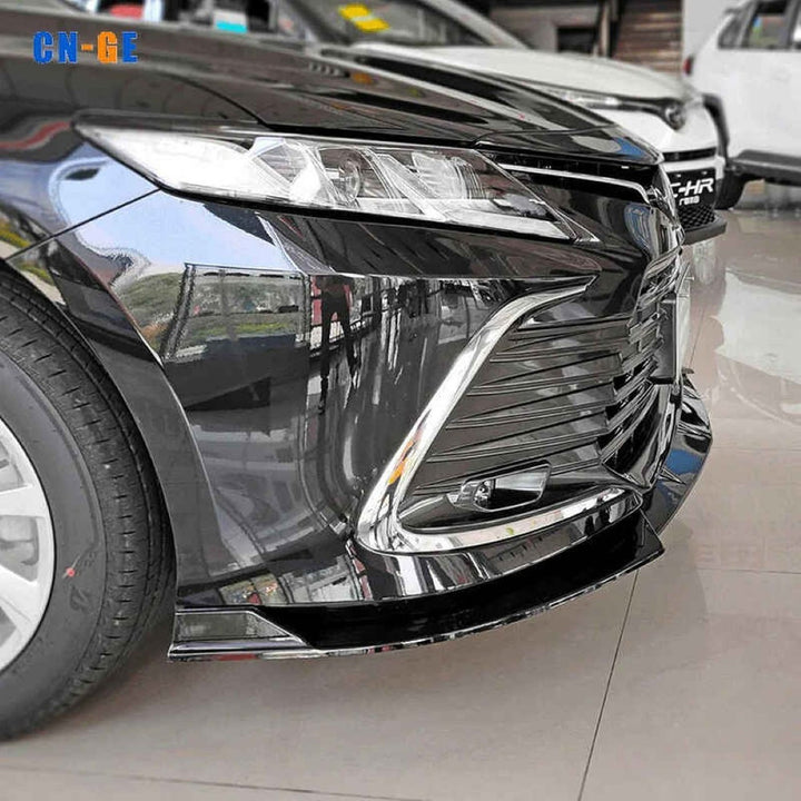 Car Craft Compatible With Toyota Camry 2021-2025 Front Bumper Lip Skirt Trim Glossy Black