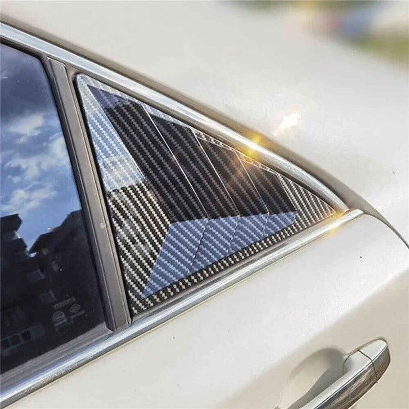 Car Craft Compatible With Toyota Camry 2006-2011 Car Rear Window Shutter Cover Louver Side Vent Trim Triangle Glossy Black
