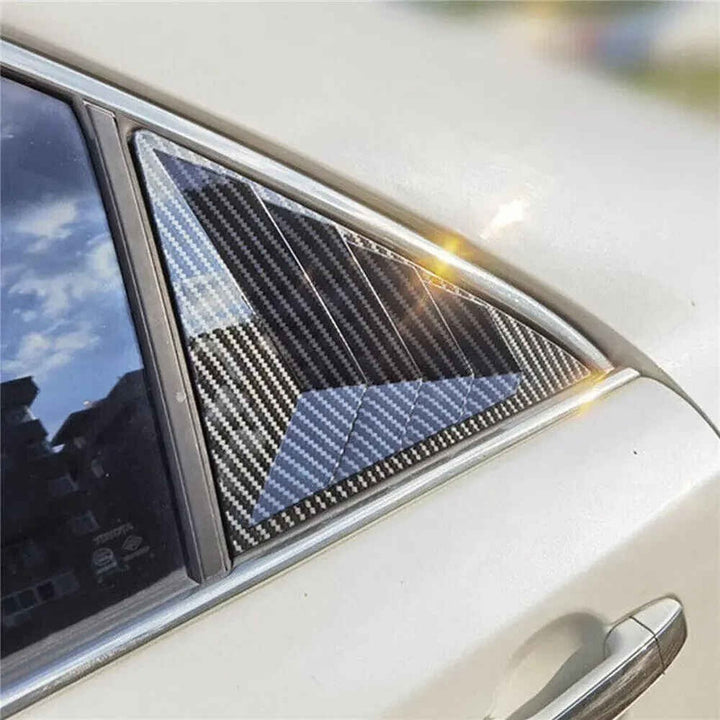 Car Craft Compatible With Toyota Camry 2006-2011 Car Rear Window Shutter Cover Louver Side Vent Trim Triangle Glossy Black