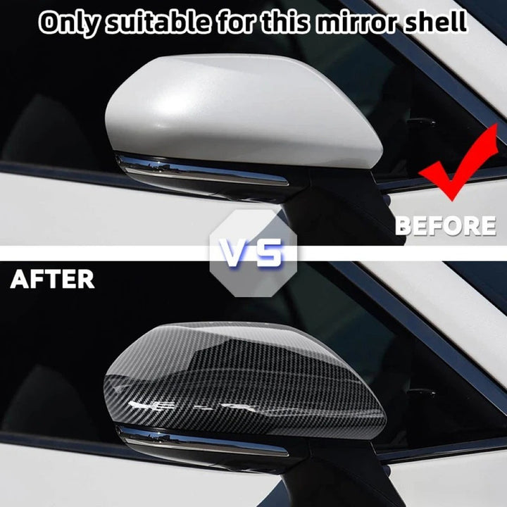 Car Craft Compatible With Toyota Camry 2018‑2025 Le Se Xle Xse Side Rear View Case Wing Cap Shell Housing Mirror Covers 3m Tape Pasting Style Carbon Fiber Look Model B CC-11527