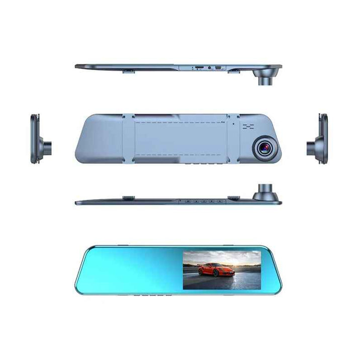 Car Craft Compatible With Car Touch Screen Rear View Mirror Dvt Camera 4.5 Inch 1080p Black Box Dvr Dual Lens Dash Cam With Rear Camera