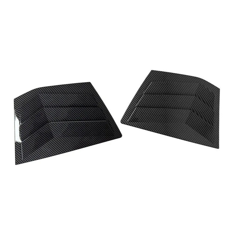 Car Craft Compatible With Honda City 2014-2019 Car Rear Window Shutter Cover Louver Side Vent Trim Triangle Glossy Black
