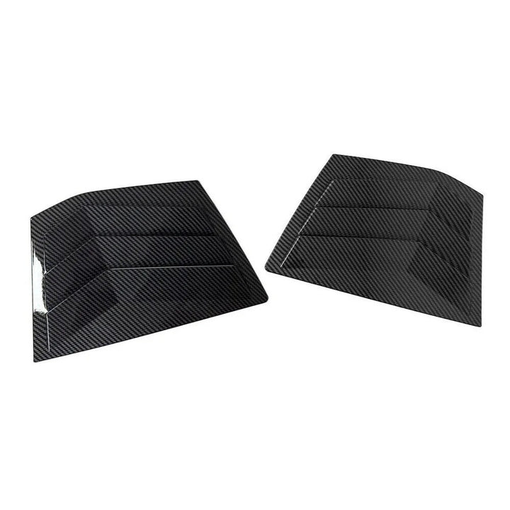 Car Craft Compatible With Honda City 2014-2019 Car Rear Window Shutter Cover Louver Side Vent Trim Triangle Glossy Black