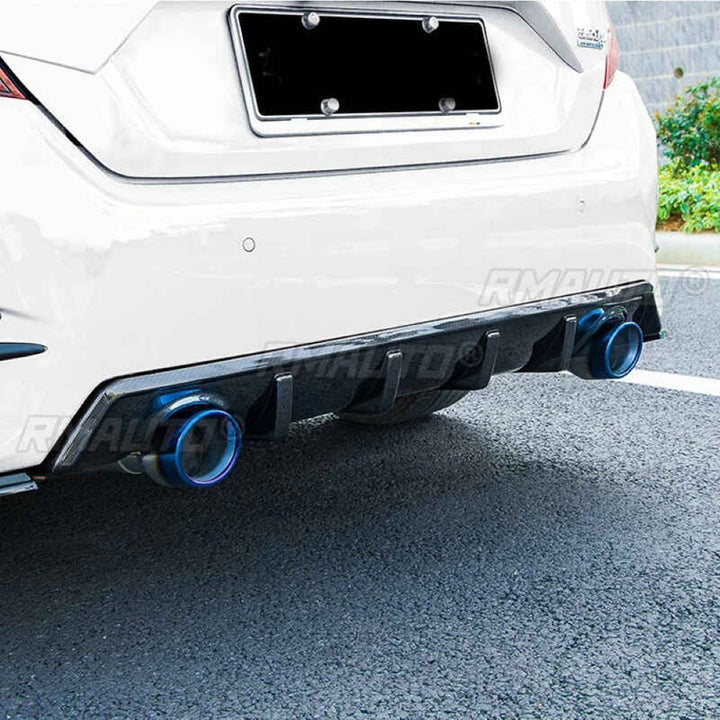Car Craft Compatible With Honda Civic 2016-20219 Rear After Bumper Lip Diffuser Skirt Splitter Trim Carbon Fiber Look Model A